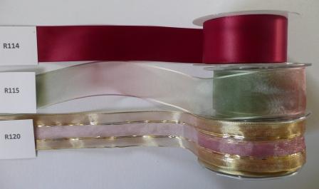 Satin Ribbon Double-sided Burgundy R114 - Click Image to Close